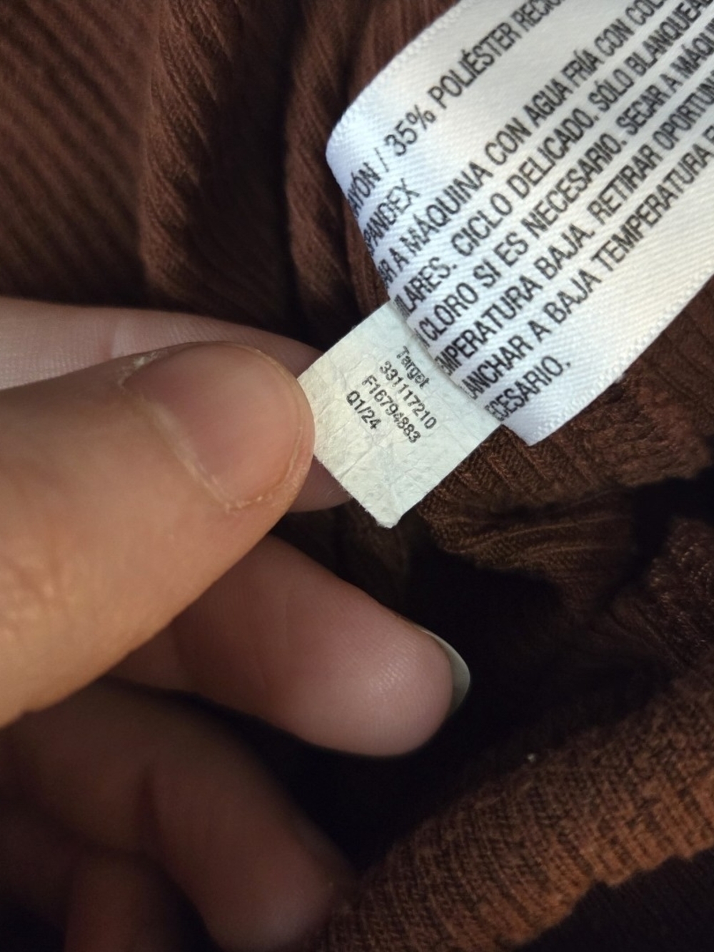 Fold Over Flare Ribbed Leggings Brown Wild Fable Lounge Pants - Picture 5 of 7
